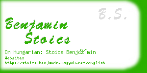 benjamin stoics business card